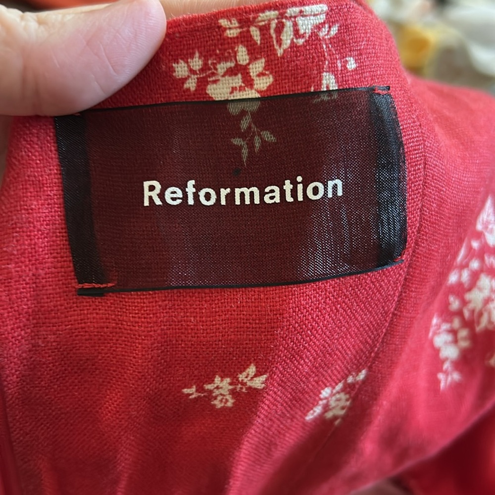 Reformation Red Floral Midi Dress - Picture 8 of 11
